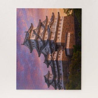 Quebra-cabeça 夕映えに輝く姫路城 ― 白鷺の城の静寂 / Himeji Castle in Sunset Glow