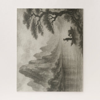 Quebra-cabeça 水墨の湖畔と釣り舟 / Fisherman on an Ink-Wash Lake