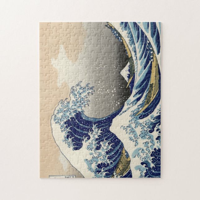 Quebra-cabeça 浮世絵パズル ukiyoe 葛飾北斎 「富嶽三十六景 神奈川沖浪裏」 ジグソーパズル (Vertical)