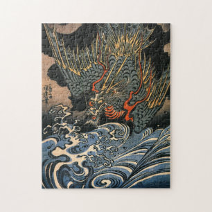 Quebra-cabeça 海龍, 国芳, dragão do mar, Kuniyoshi, Ukiyo-e