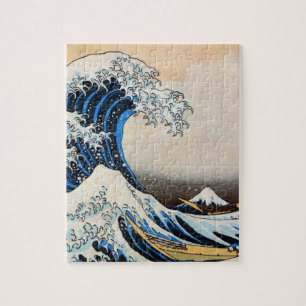 Quebra-cabeça 神奈川沖浪裏, grande onda do 北斎, Hokusai