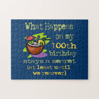 Quebra-cabeça 100º Presentes de Festa de aniversário. O que acon