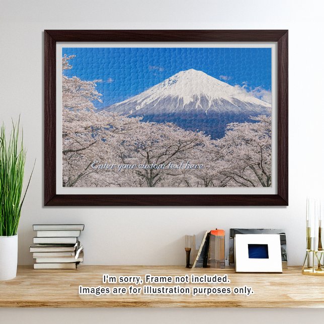 Quebra-cabeça [1014] Mt.Fuji – A White Peak Floating in Blossoms (An image of a puzzle displayed in a bright and open room. // 明るく風通しの良い部屋を飾ったときのイメージ)