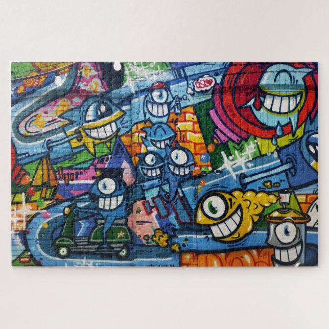 Quebra-cabeça 1014 Puzzle - Arte de Rua Divertida (Horizontal)