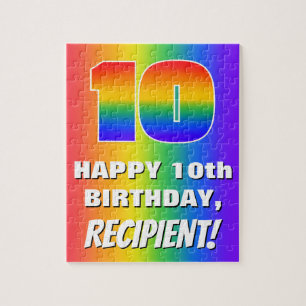 Quebra-cabeça 10.o aniversário: Padrão Divertido e colorido do a