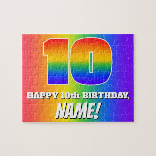 Quebra-cabeça 10.o aniversário — Padrão multicolorido do arc