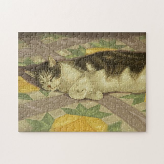 Quebra-cabeça 1149 Cat on Quilt (Horizontal)