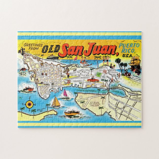 Quebra-cabeça 11x14 San Juan Porto Rico (Horizontal)