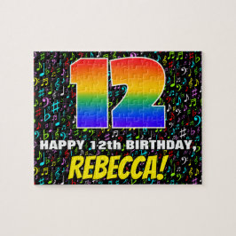 Quebra-cabeça 12 Birthday — Símbolos de Música Coloridos e Diver