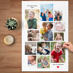 Quebra-cabeça 12 Colagem de Memória da Família de Fotos com Cora