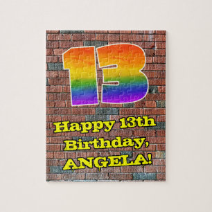 Quebra-cabeça 13 Aniversário: Arco-Íris 13 Inspirado no Grafite