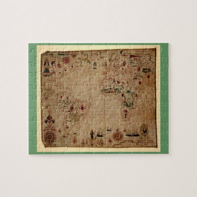 Quebra-cabeça 1633 Atantic Ocean Portolan Chart - Pascarbonet Ro (Horizontal)