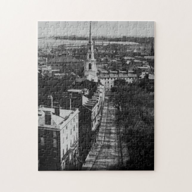 Quebra-cabeça 1859:  Uma vista de Boston da casa do estado (Vertical)