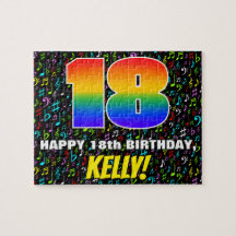 18.o aniversário — Símbolos musicais divertidos e 