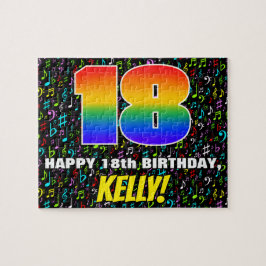 Quebra-cabeça 18.o aniversário — Símbolos musicais divertidos e