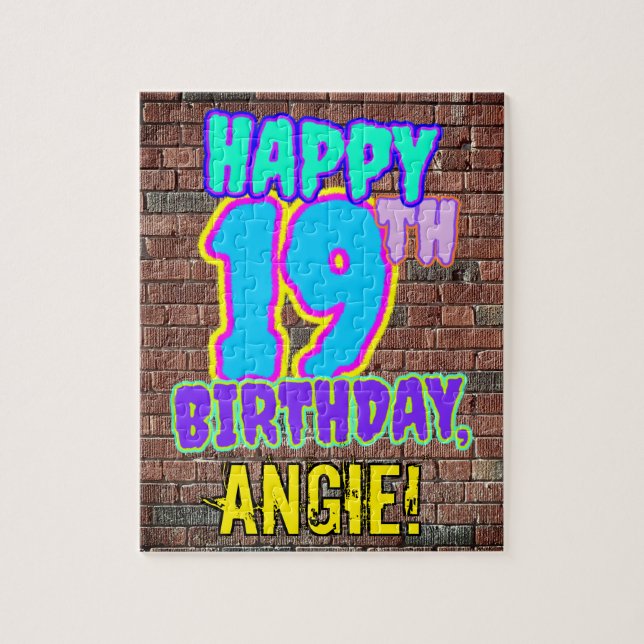 Quebra-cabeça 19º aniversário ~ Divertido, Grafite Urbano Inspir (Vertical)