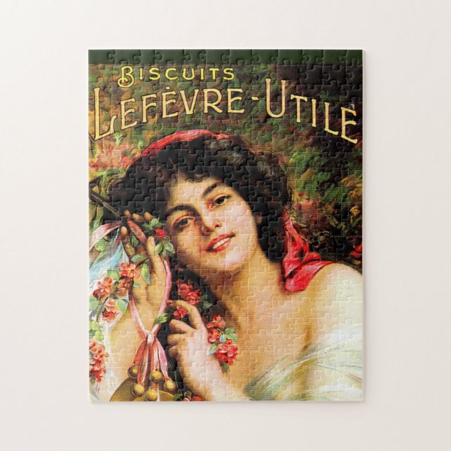 Quebra-cabeça 1909 Senhora bonito Biscuits Lefevre-Utile (Vertical)