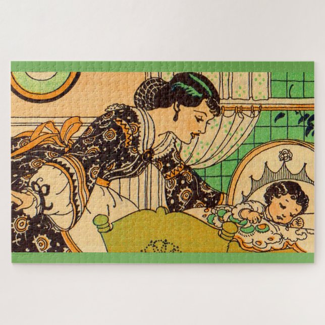 Quebra-cabeça 1920 linda mãe e bebê (Horizontal)
