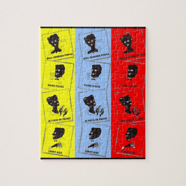 Quebra-cabeça 1950, três ases para pentes Ace (Vertical)