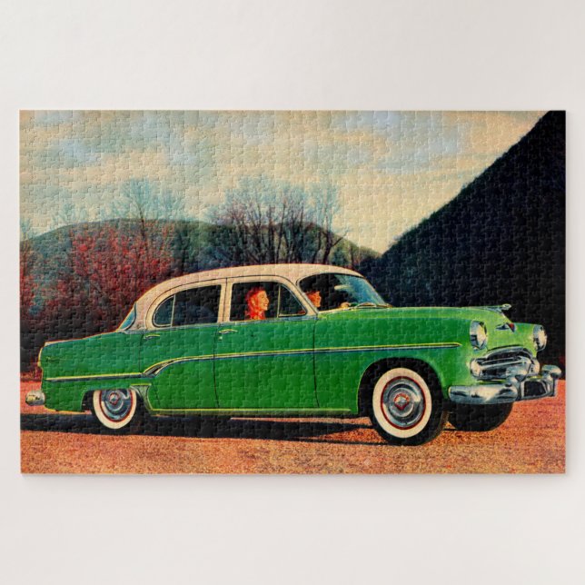 Quebra-cabeça 1954 Dodge Royal V8 em verde (Horizontal)