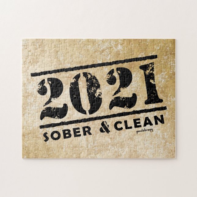 Quebra-cabeça 2021 Sober & Clean Drug & Álcool Free (Horizontal)