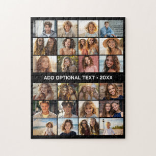 Quebra-cabeça 24 Colagem de Fotos Texto Personalizado Moderno Mi