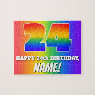 Quebra-cabeça 24.o aniversário — Padrão multicolorido do arc