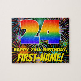 Quebra-cabeça 24th Birthday: Fun, Colorful Celebratory Fireworks