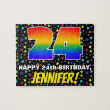 24th Birthday — Fun, Colorful Star Field Pattern