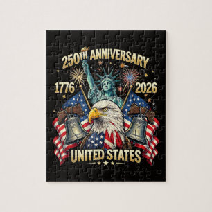 Quebra-cabeça 250 Anos de Aniversário Americano 1776-2026 Bandei