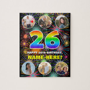 Quebra-cabeça 26 de aniversário: Rainbow # divertido, nome perso