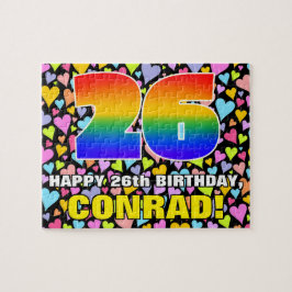 Quebra-cabeça 26.o aniversário — Diversão, formas cardíacas ador