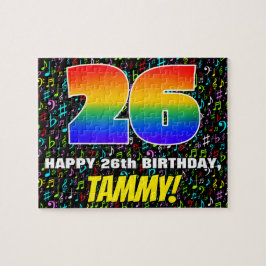 Quebra-cabeça 26.o aniversário — Símbolos musicais divertidos e 