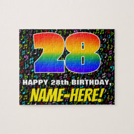 Quebra-cabeça 28.o aniversário — Símbolos musicais divertidos e