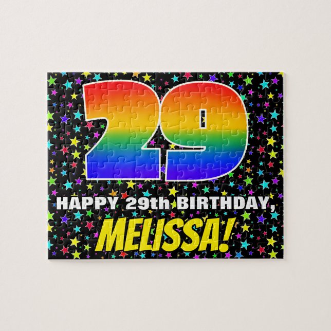 Quebra-cabeça 29.º Aniversário — Padrão Colorido e Divertido de  (Horizontal)