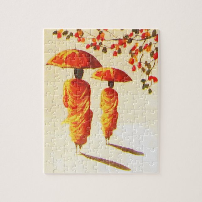 Quebra-cabeça 2 monges budistas Laotian (Vertical)