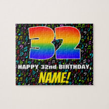 32.o aniversário — Símbolos musicais divertidos e 