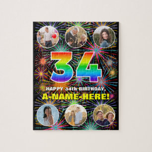 Quebra-cabeça 34º aniversário: Divertido Rainbow #, Personalizad