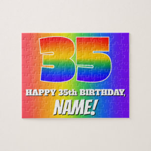 Quebra-cabeça 35.o aniversário — Padrão multicolorido do arc
