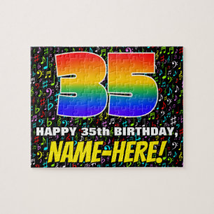Quebra-cabeça 35.o aniversário — Símbolos musicais divertidos e 