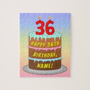 Quebra-cabeça 36.º aniversário: Bolo e Velas Divertidas + Nome P