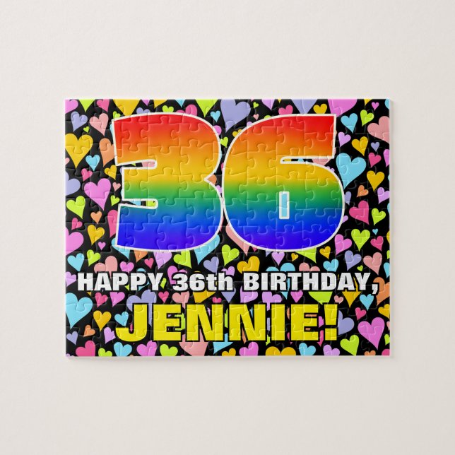 Quebra-cabeça 36.o aniversário — Diversão, Amores Formas Cardíac (Horizontal)
