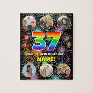 Quebra-cabeça 37º aniversário: Divertido Rainbow #, Personalizad