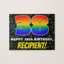 Quebra-cabeça 38.o aniversário — Símbolos musicais divertidos e 