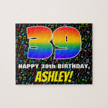 39.o aniversário — Símbolos musicais divertidos e 