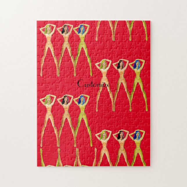 Quebra-cabeça 3 damas de pernas longas em pé Thunder_Cove (Vertical)