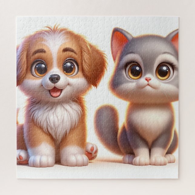 Quebra-cabeça 3D Animado 20"x20" com giftbox (Vertical)