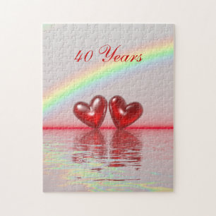 Quebra-cabeça 40 anos Ruby Hearts