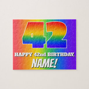 Quebra-cabeça 42.o aniversário — Padrão multicolorido do arc