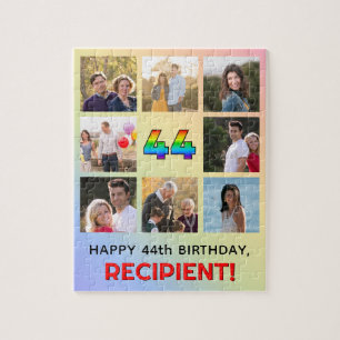Quebra-cabeça 44 Birthday: Rainbow # divertido, nome personaliza